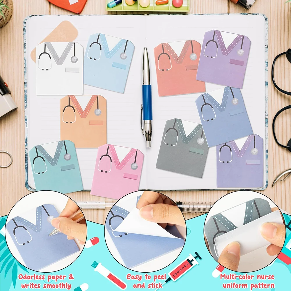 10 pieces of nurse uniform, convenient stickers, creative shaped stickers, hospital student notes, messages,stickers