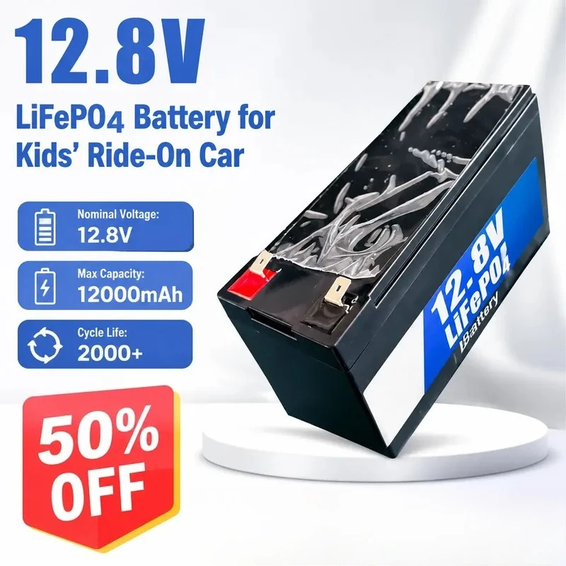 

For 12.8V LiFePO4 Battery Replacement for Lead-Acid Batteries Small Household Appliances 12V Kids Car Portable Energy Storage