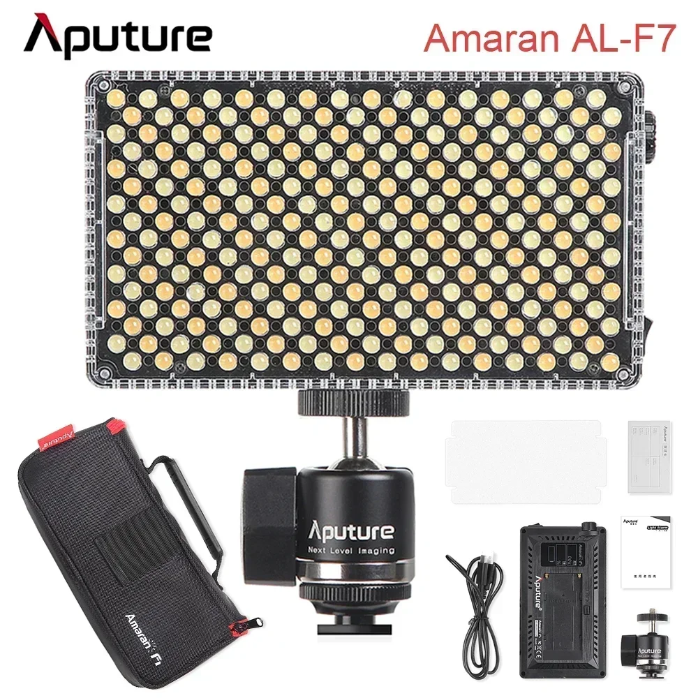 Aputure AL-F7 LED Photography Fill Light Portable Adjustable Selfie Light Video Interview Small SLR Camera Handheld Light