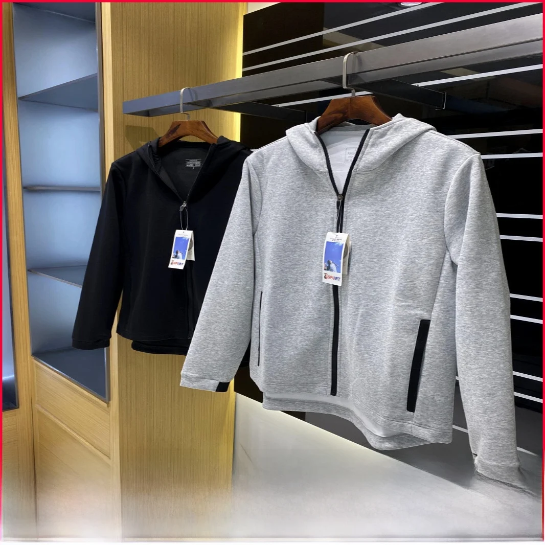 

Quali Selected Men's Outdoor Sports Zipper Hoodie Open Cardigan Jaet New Autumn Pure Color Stand Fit Youth Faion