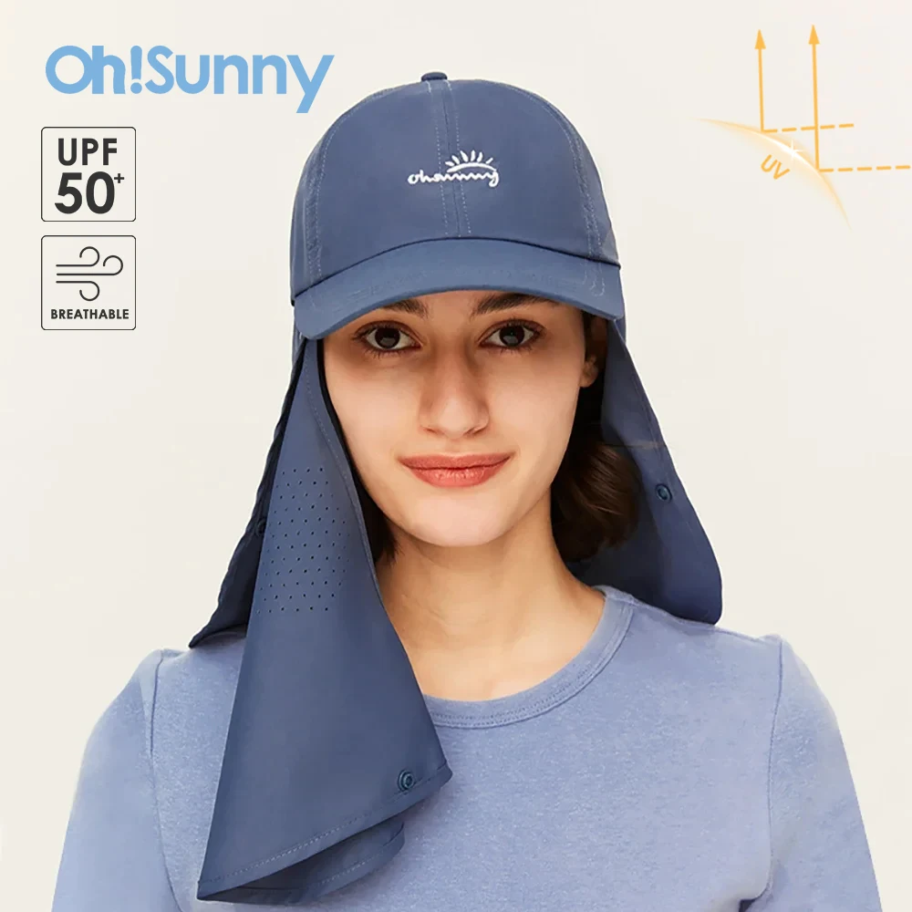 Ohsunny-女性用の取り外し可能な日焼け止めマスク,顔と目の保護,日焼け止め,通気性のある帽子,屋外での使用に適しています