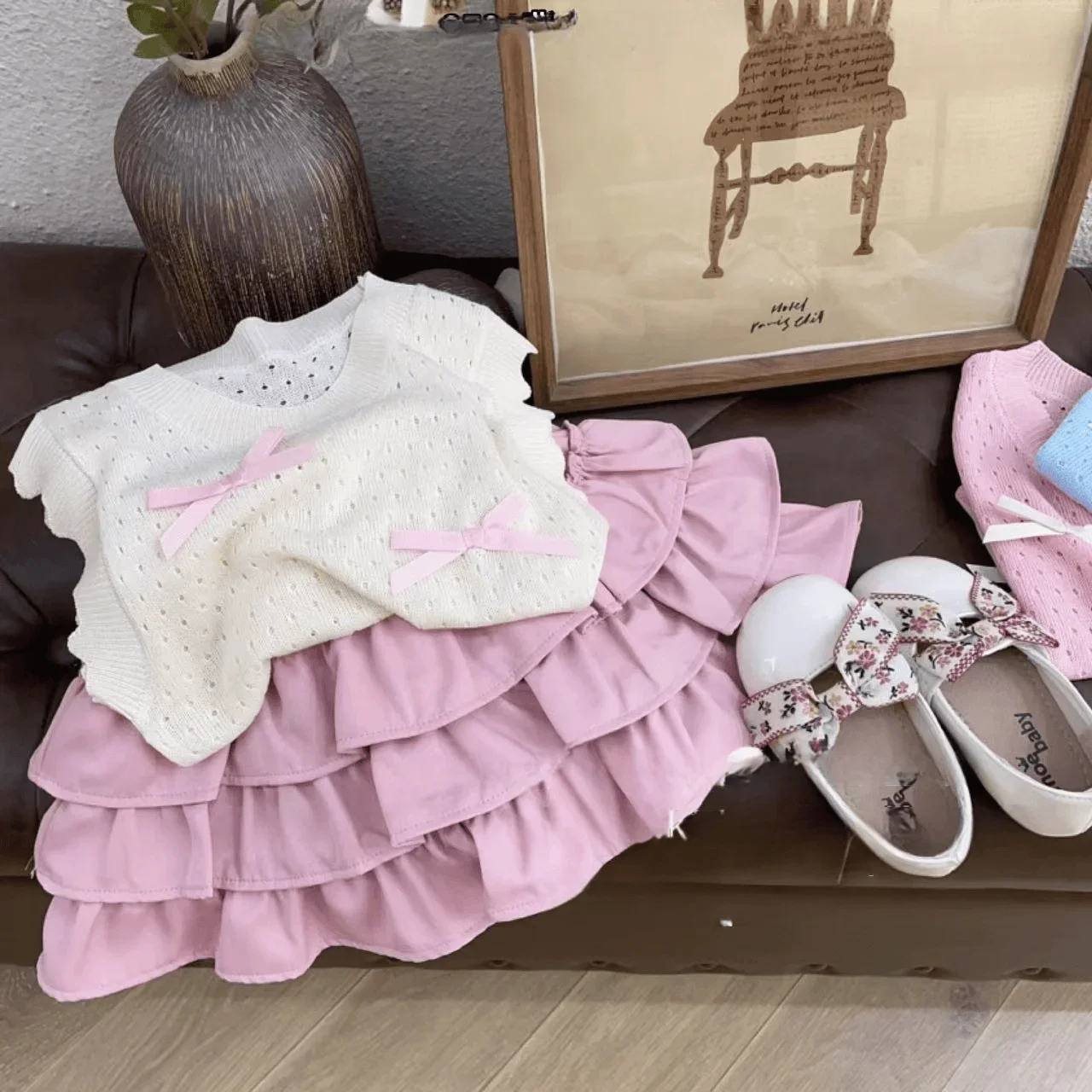 2024 Baby Girls Layers Cake Skirts With Safe Shorts Fashion Kids Children Birthday Summer Skirt Casual Cute Clothes