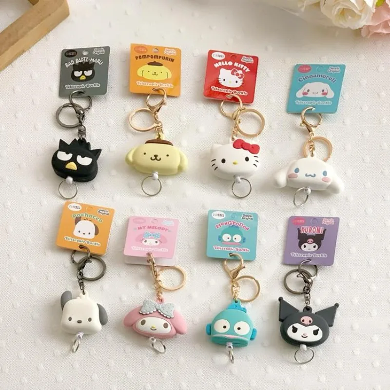 

Japanese Sanrio Cartoon Hello Kitty Retractable Keychain Kawaii Kuromi MyMelody Backpack Pendant Children's Holiday Gift