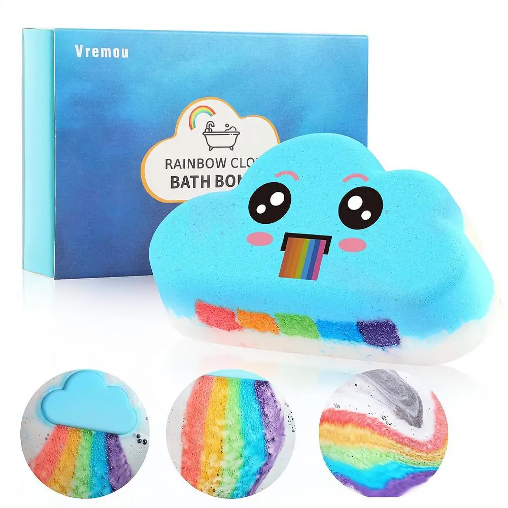 1Pcs Rainbow Bath Bombs Gift Set, Handmade Organic Bath Bombs for Kids Girls, Natural Kid Bubble Bath Fizzy ﻿