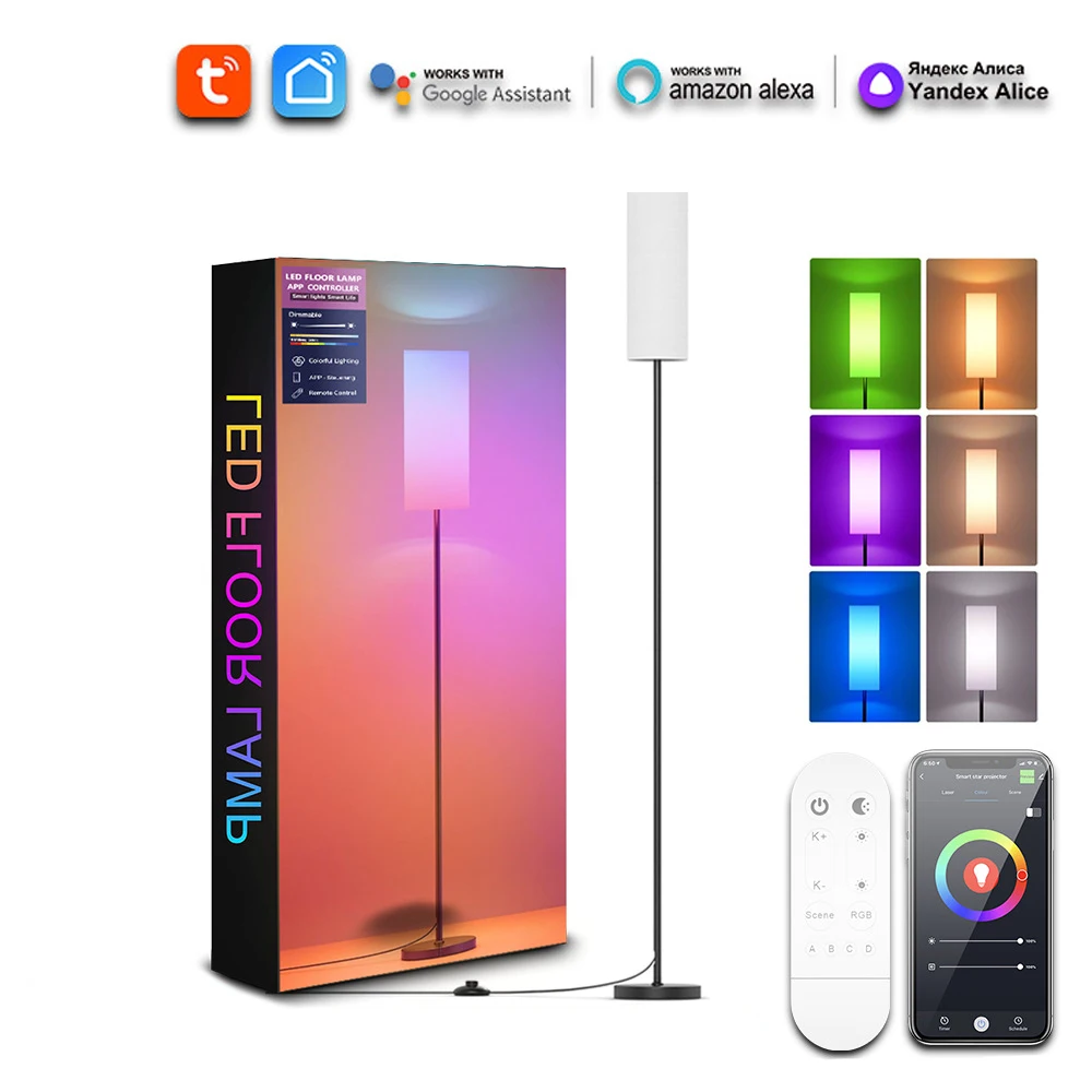 

Splicing smart APP voice full colour remote control ambience indoor corner graffiti rgb minimalist phantom floor lamps