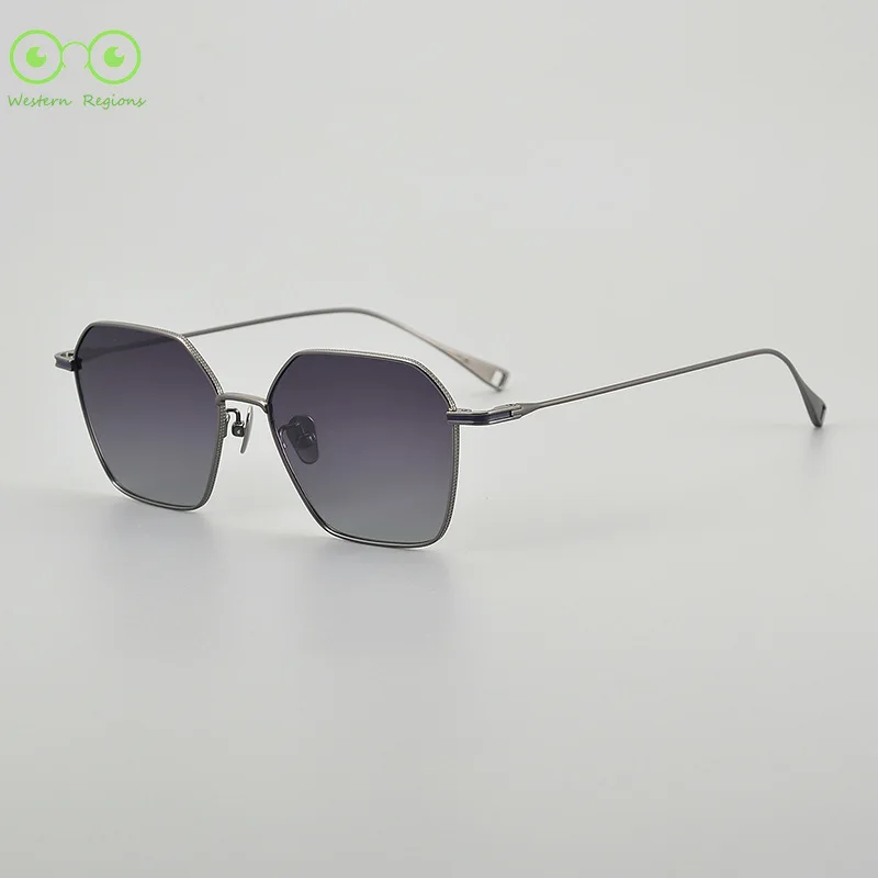 نظارات شمسية رجال الأعمال البسيطة للحماية من الشمس من التيتانيوم النقي YV400 للقيادة في الهواء الطلق نظارات شمسية مستقطبة للنساء