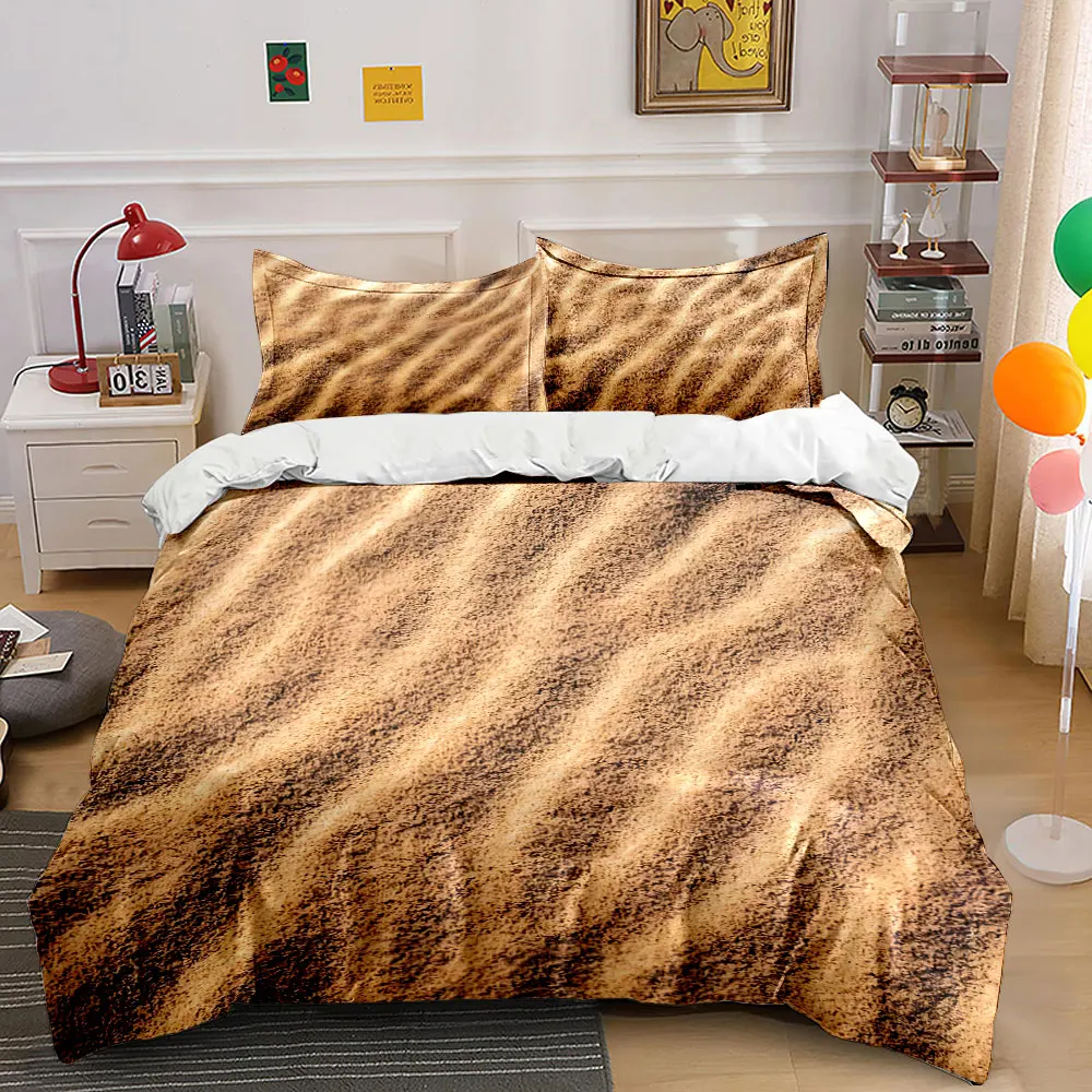 Fine ripples on dune surface Print Bedding Set 1 Duvet Cover 2 Pillowcases for Adult and Children Luxury Gift Full Size