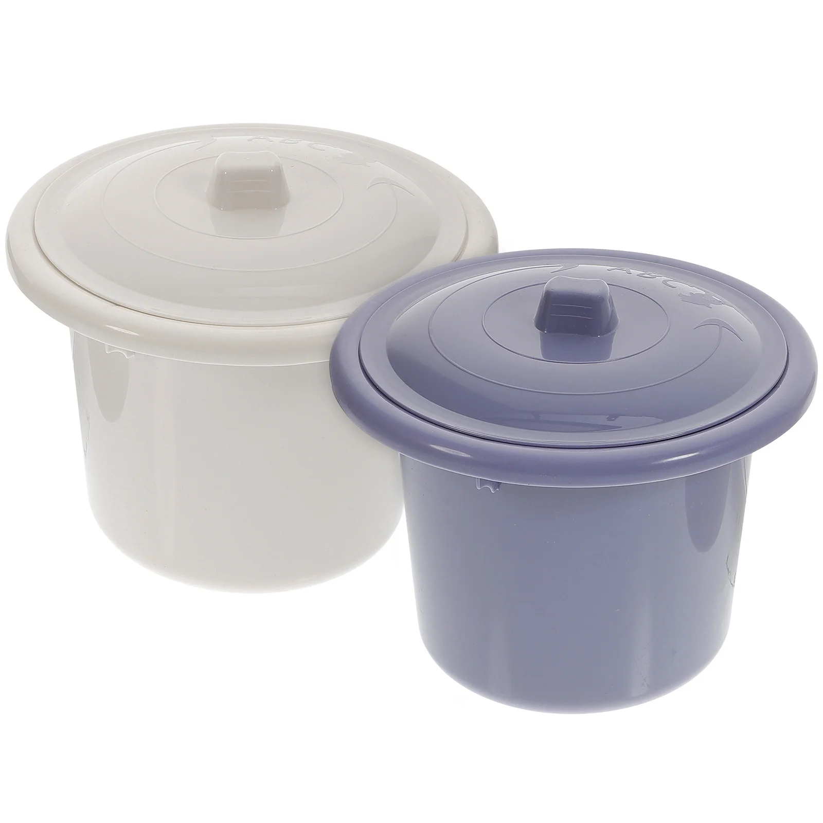 

2Pcs Kids Adult Potty Urinal Pot Plastic Spittoon Lid Portable Travel Durable Non-Slip Household Use Adult Urinal Pail Pot