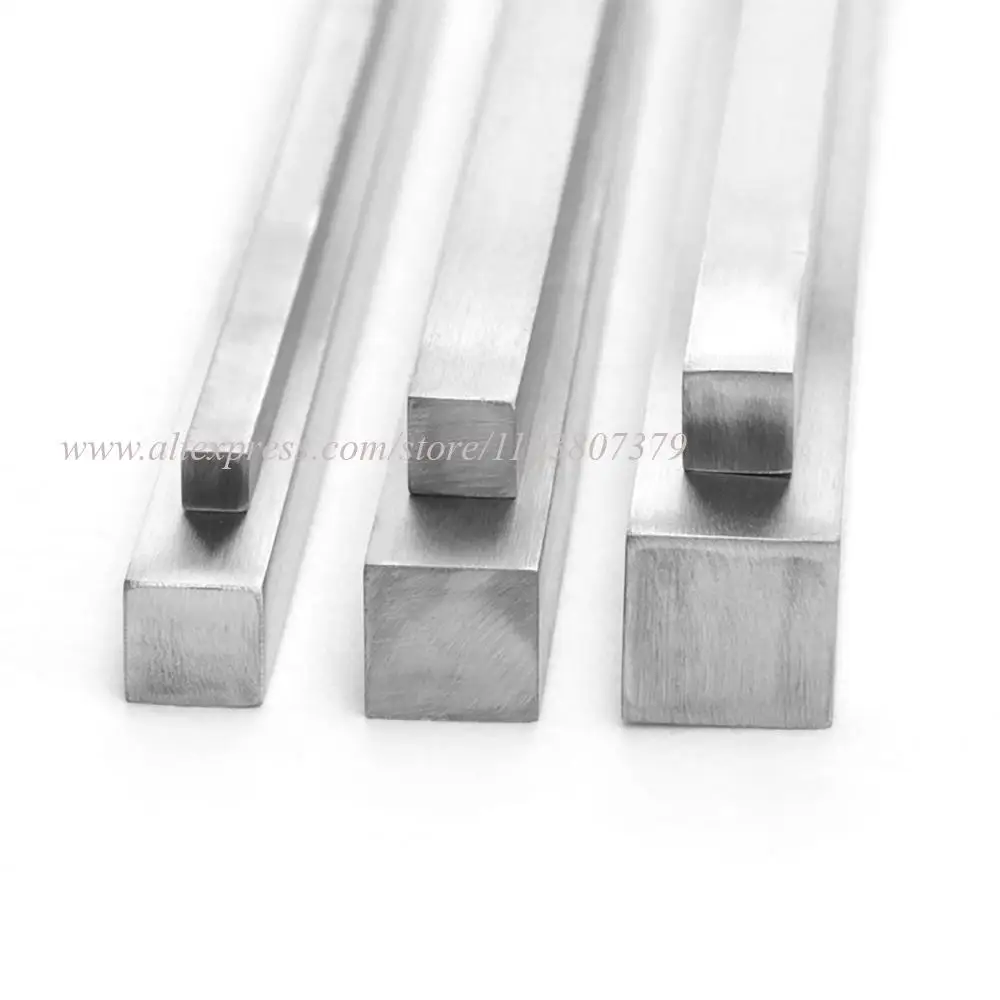 304 Stainless Steel Square Bar Rod 3mm 4mm 5mm 6mm 8mm 10mm 12mm 15mm 16mm 18mm 20mm 22mm 25mm Length 100mm 200mm 300mm 500mm