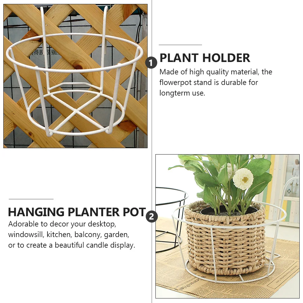 

3 Pcs Metal Flower Stand Hanging Planter Pot Balcony Plant Baskets Railing Fence Durable Premium Material Easy Watering Garden