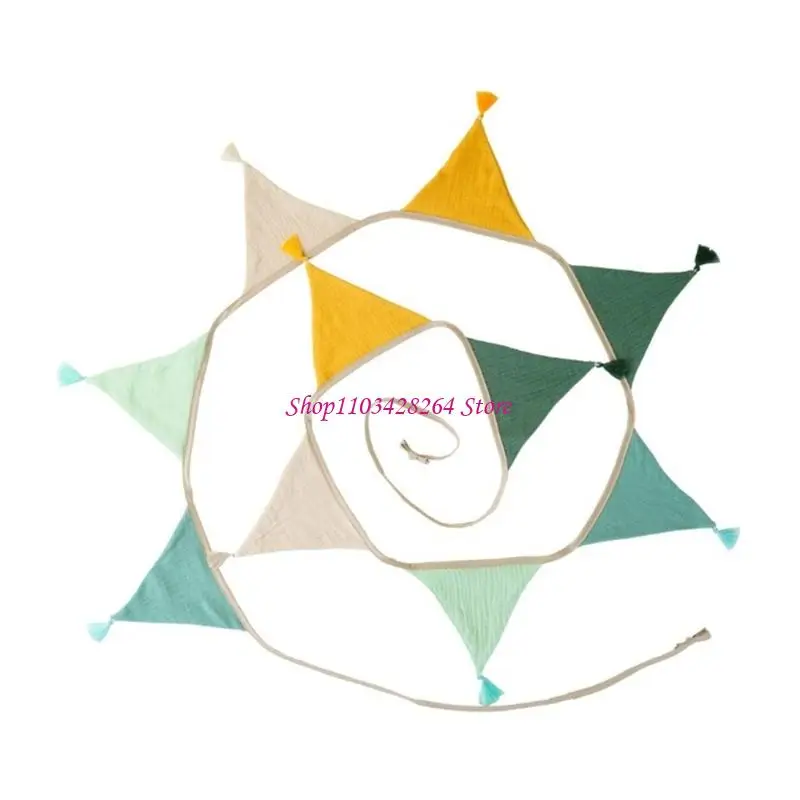 Bright Cotton Crepe Fabric Triangle Banners Lovely Wall Hanging Pennant For Kids Parties Room Makeover Projects