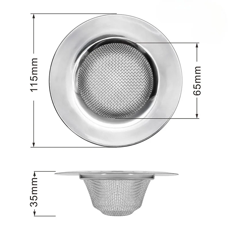 Saringan wastafel dapur, Filter Grid wastafel dapur Stainless Steel, perlindungan jaring lubang kuras terhadap menyumbat, aksesoris dapur