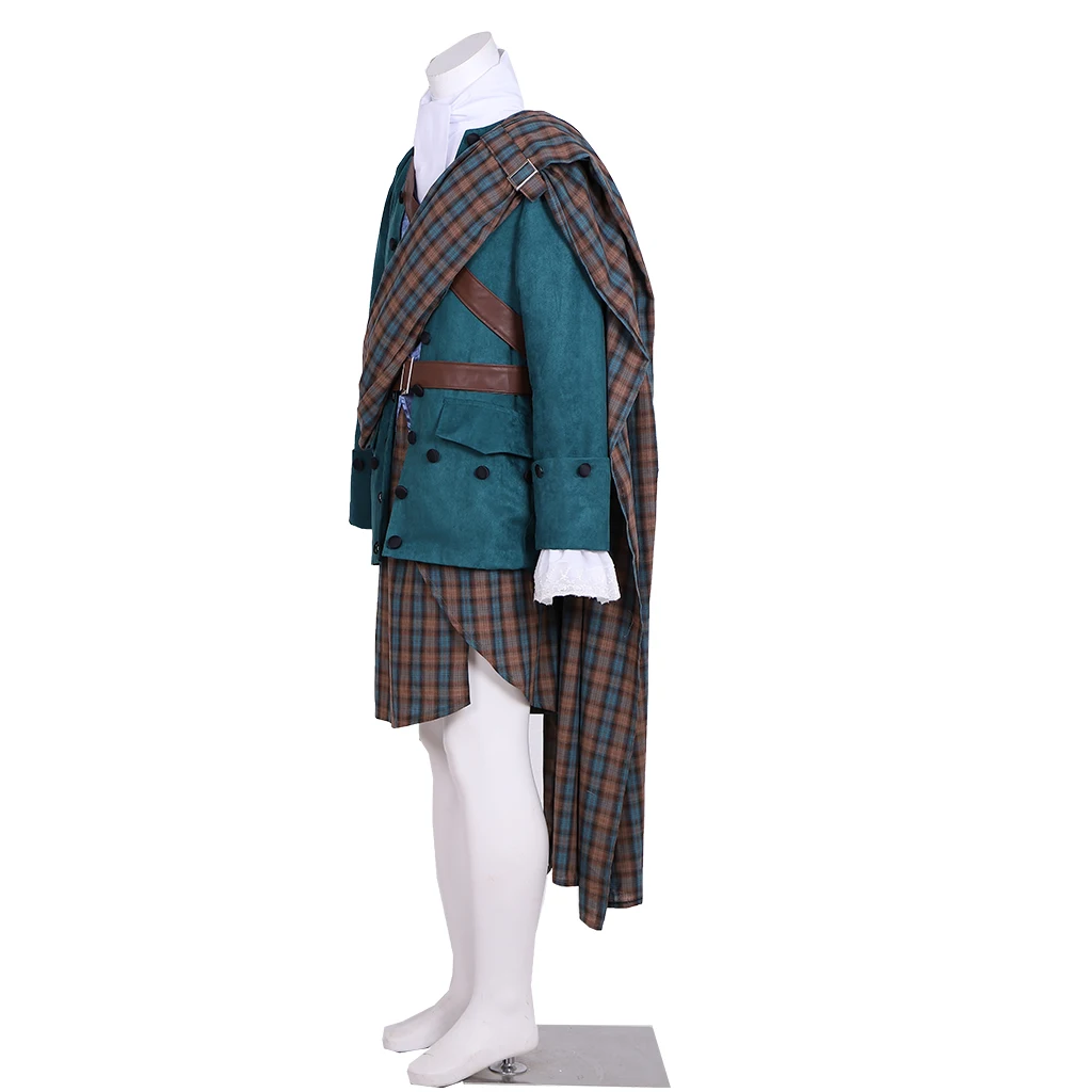 Outlander jamie fraser cosplay traje do homem casamento xadrez terno escócia medieval guerra civil uniforme halloween roupa medieval