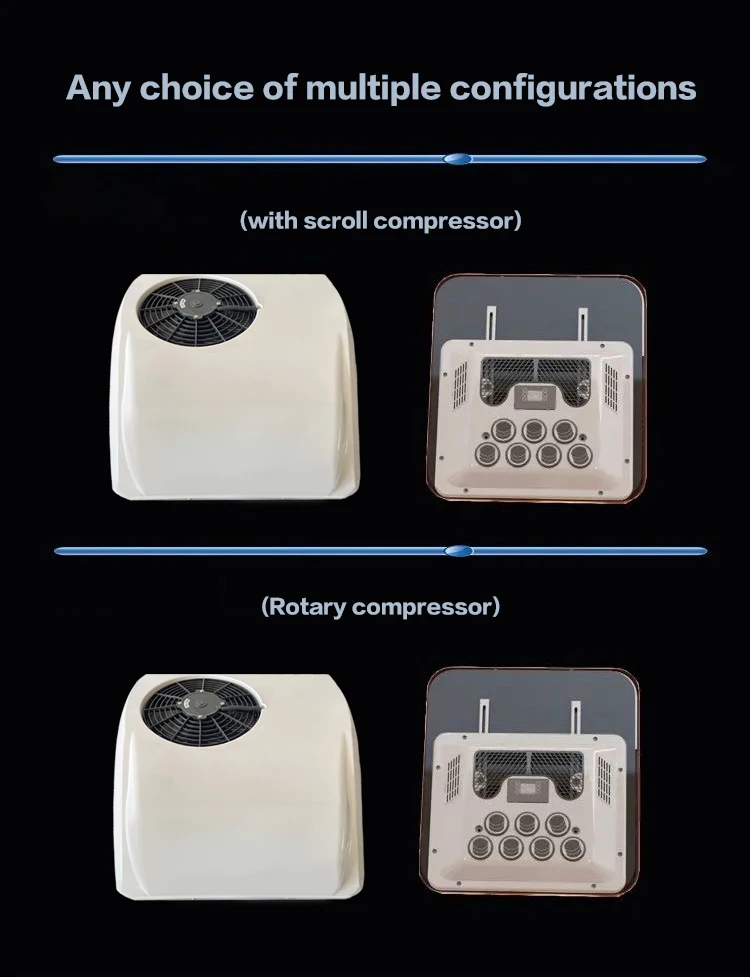 DC12V/24V48V/60V/72V/96V Roof Mini Ac Unit Heating or Cooling Option Camper Rv Truck Tractor Van Air Conditioner Air Cooler