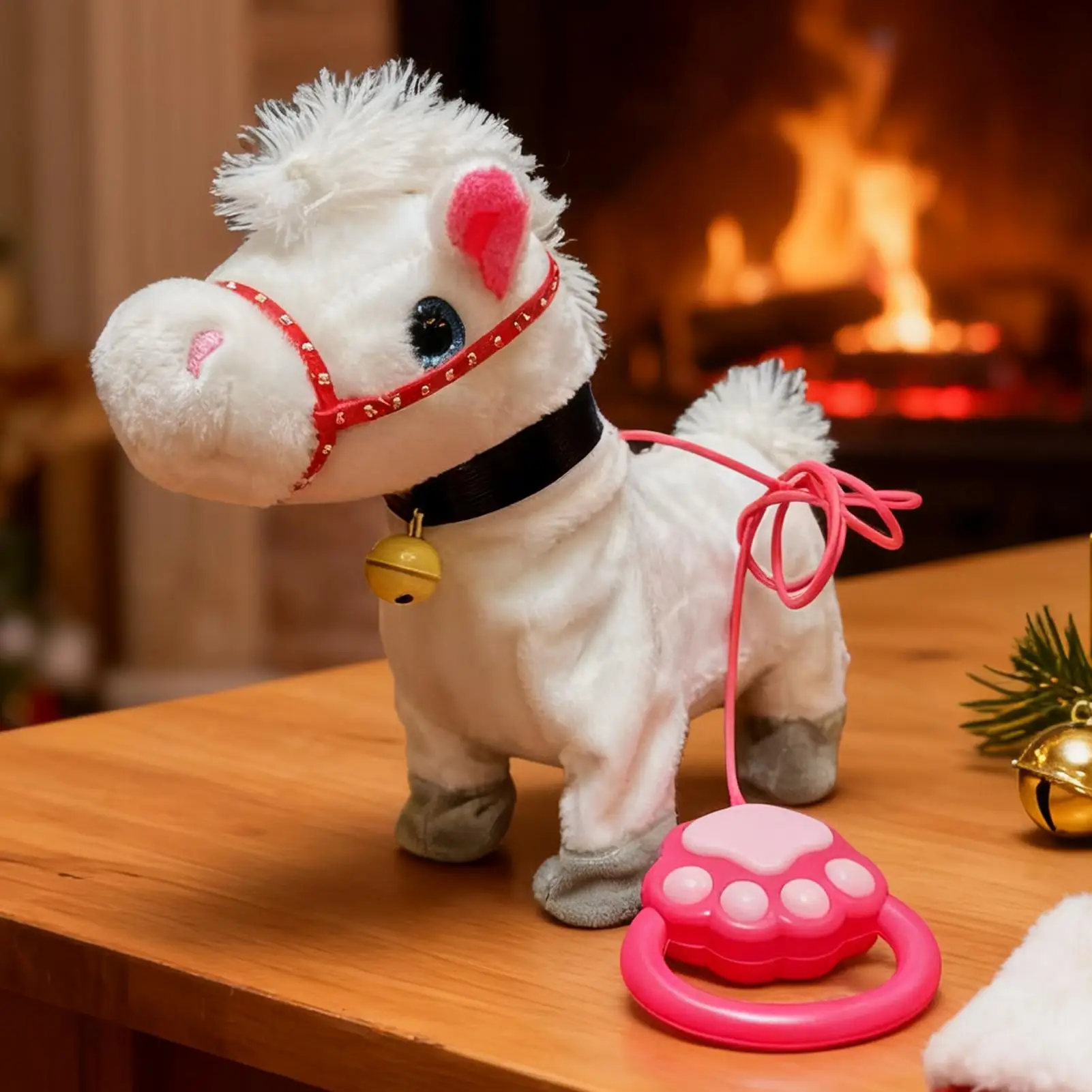 침실용 전동 말 장난감, 리드 로프 포함, 어린이 교육용 전동 말 장난감, 유아 및 3세 이상 청소년용