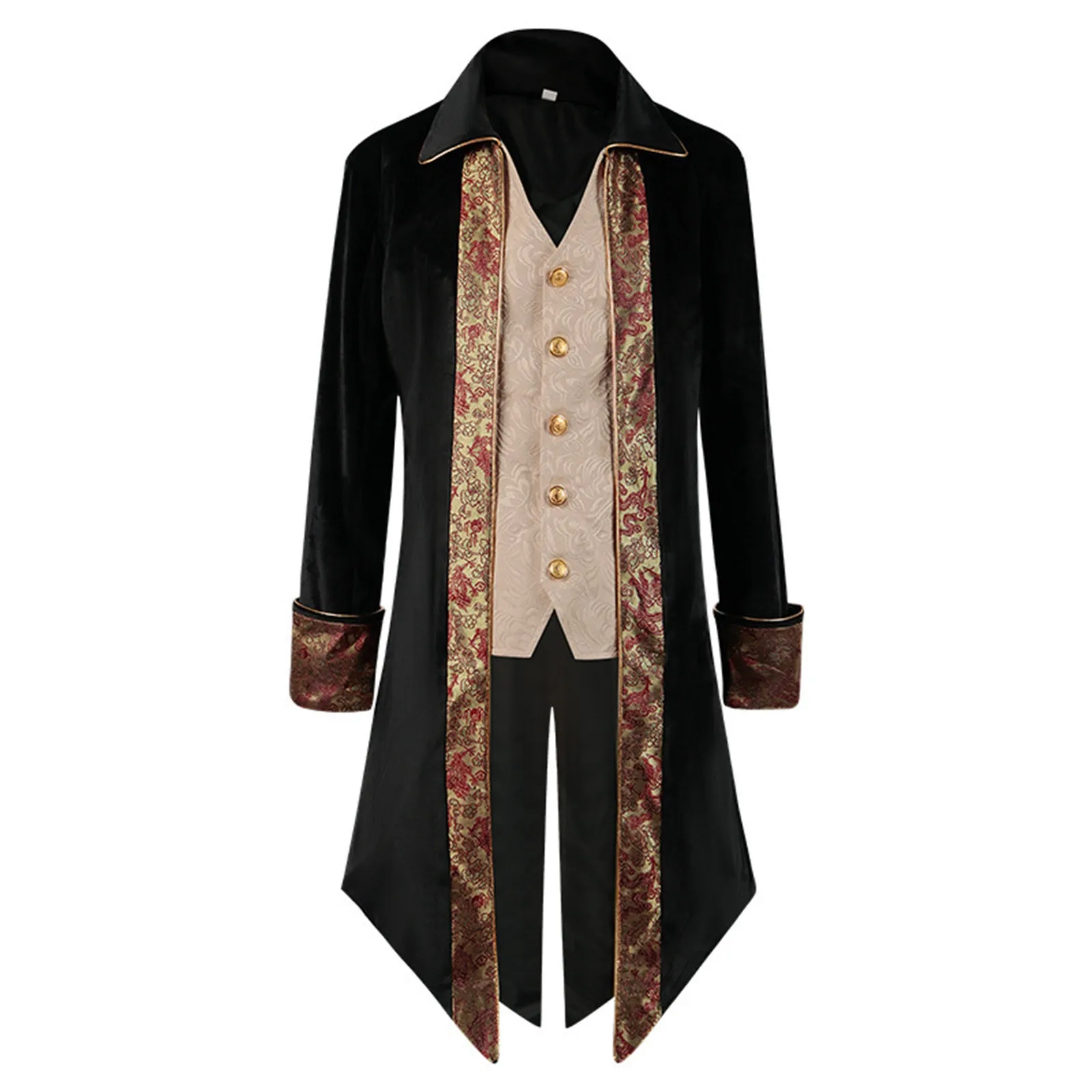 Luxury and Exquisite Medieval Retro Court Style Mens Jacket Steam Punk Tailcoat Costume Palace Dress Up Europe Uniform Costume