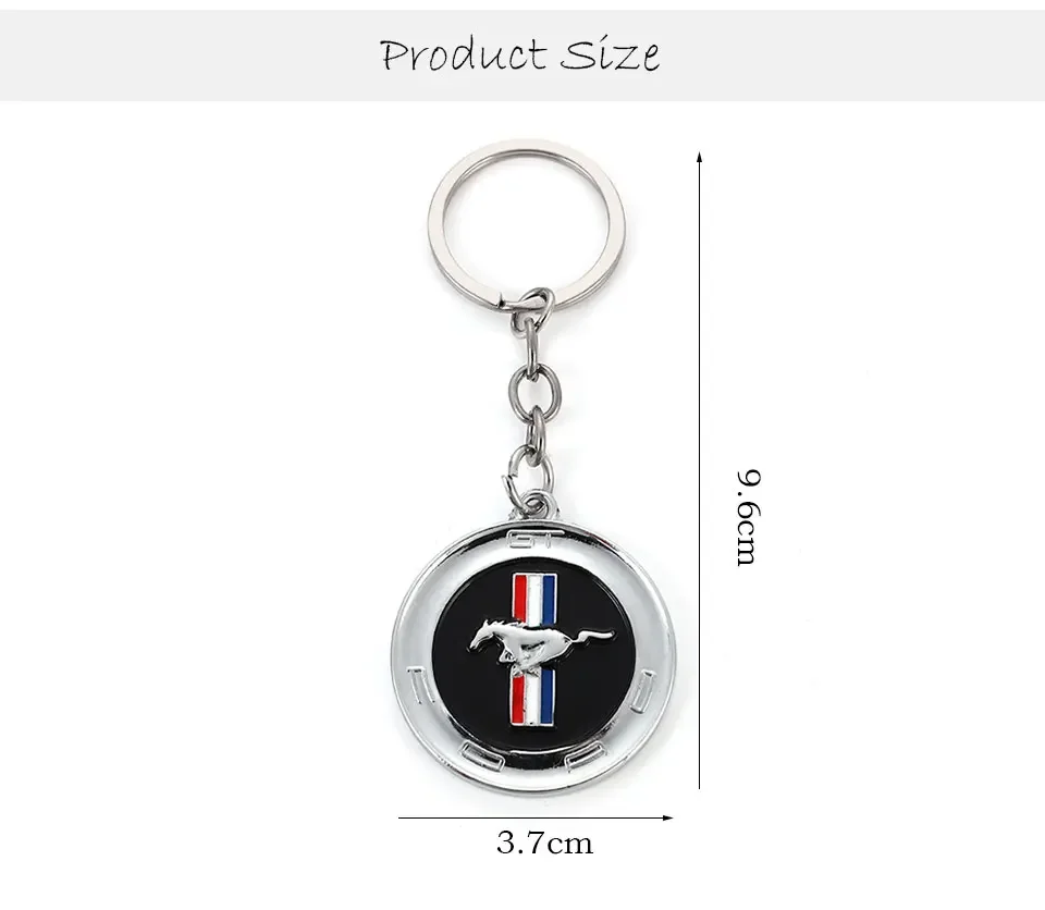 Metal 3D Car Keychain Running Horse Emblem Badge KeyChain keyring Key Chain for Mustang Shelby GT 350 500 Cobra Car Styling