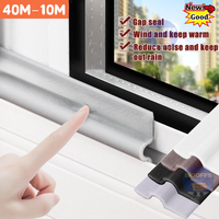 40M Window Weather Seal Strip Acoustic Foam Wall Insulation Tape for Sliding Door Windows Gap Filler Windproof Soundproof Sealer