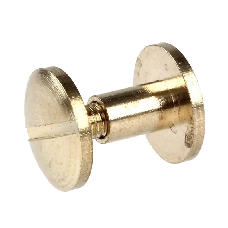 ABWR-60X Arc Solid Brass Button Stud Screw Nail Screw Back Leather Rivet Belt 6Mm
