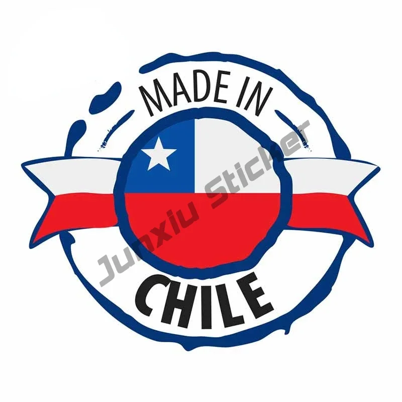 Personality Chile Flag Decal Chilean Coat of Arms Sticker Self Adhesive Vinyl Decal Chile Flag Map RCH Car Sticker Accessories