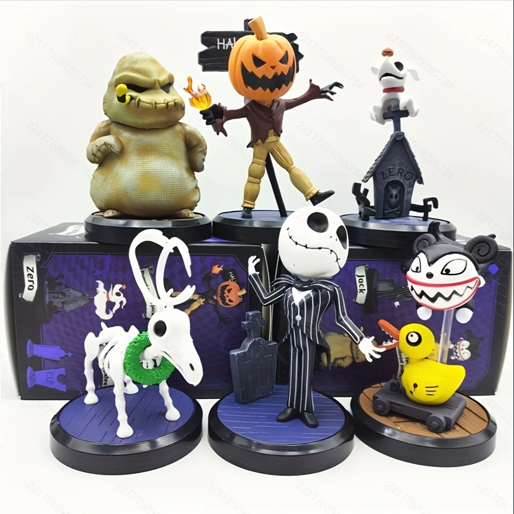 6 Estilos de Figuras de Acción de Halloween: Jack Skellington, Rey Calabaza, Vampiro, Caja Sorpresa, Muñeco, Juguete, Adorno