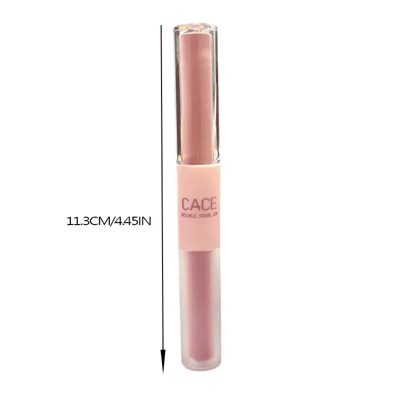 "Double End Lip Glaze Full Gloss Mirror And Matte Velvet Long Term Color And Moisture Lip Gloss Anti Stain Cosmetic Lip Glaze