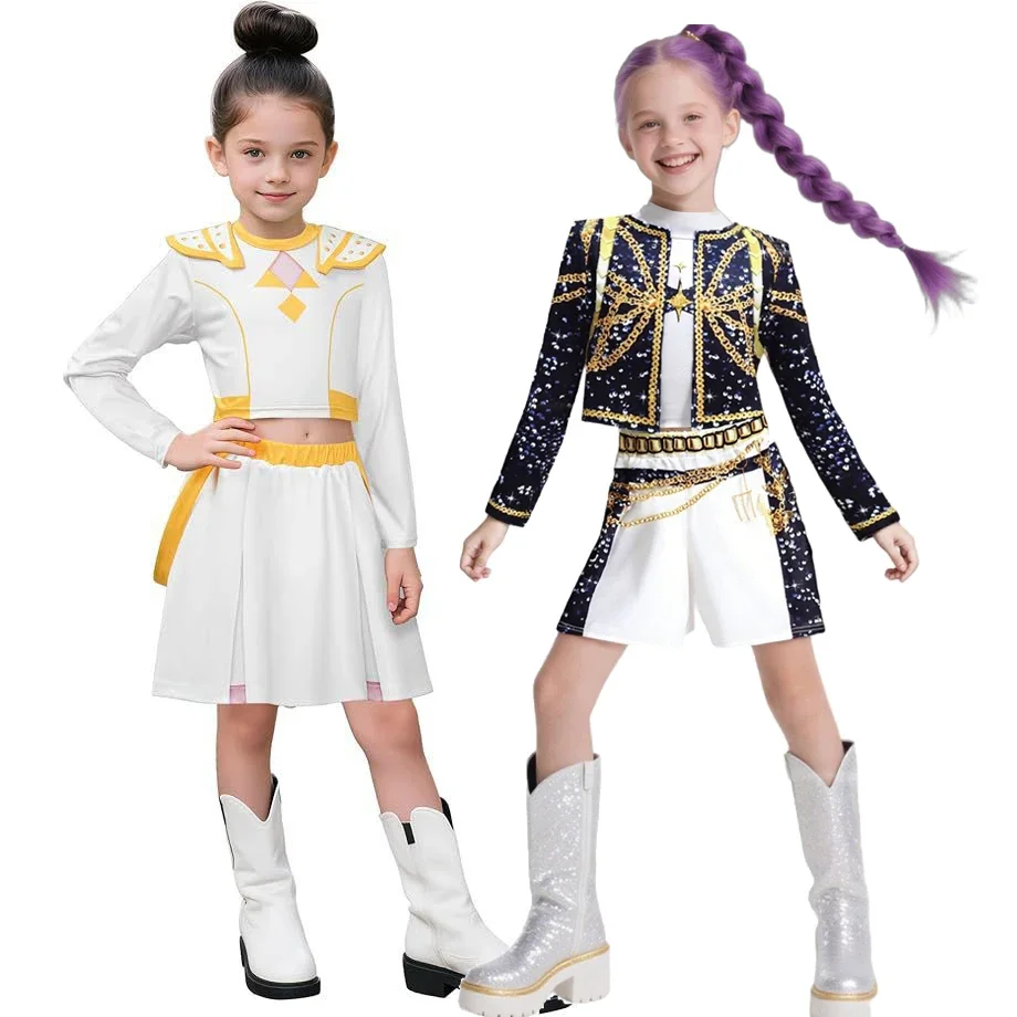 

2025 Хэллоуин Filles enfants k-pop chasseurs de démons Zoey Rumi Mira Косплей ансамбль костюмов deguisement idole Film