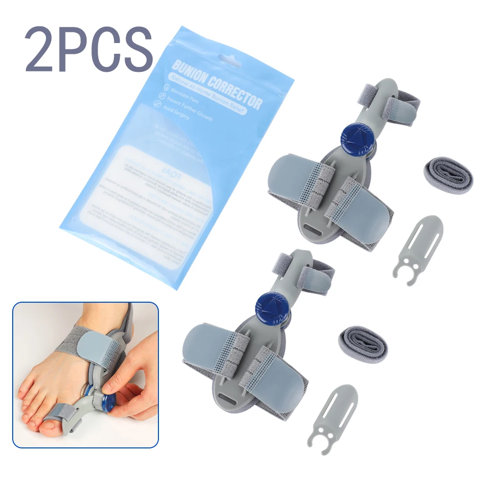 

﻿ Корректор бурсита стопы, 2 шт., корректор для большого пальца стопы, регулируемый вращающийся выпрямитель для большого пальца ноги, коррекция сепаратора