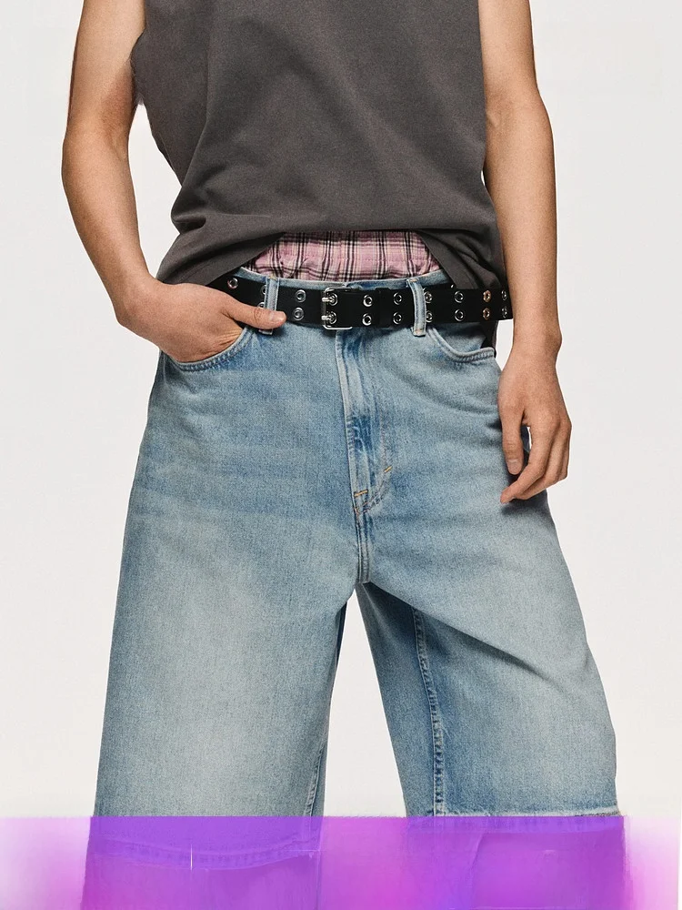 

Мужские свободные прямые джинсовые шорты H&M в американском стиле, летняя коллекция, повседневные модные джинсовые шорты для мужчин