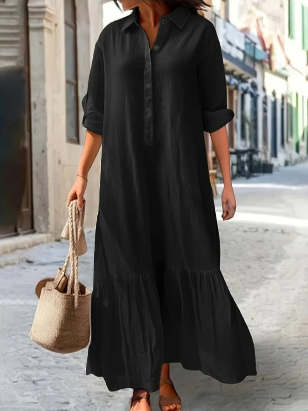 Eid femmes Robe musulmane boutonné chemise Abaya dubaï robes Largos robes longues caftan Robe arabe fête Caftan Jalabiya Ramadan