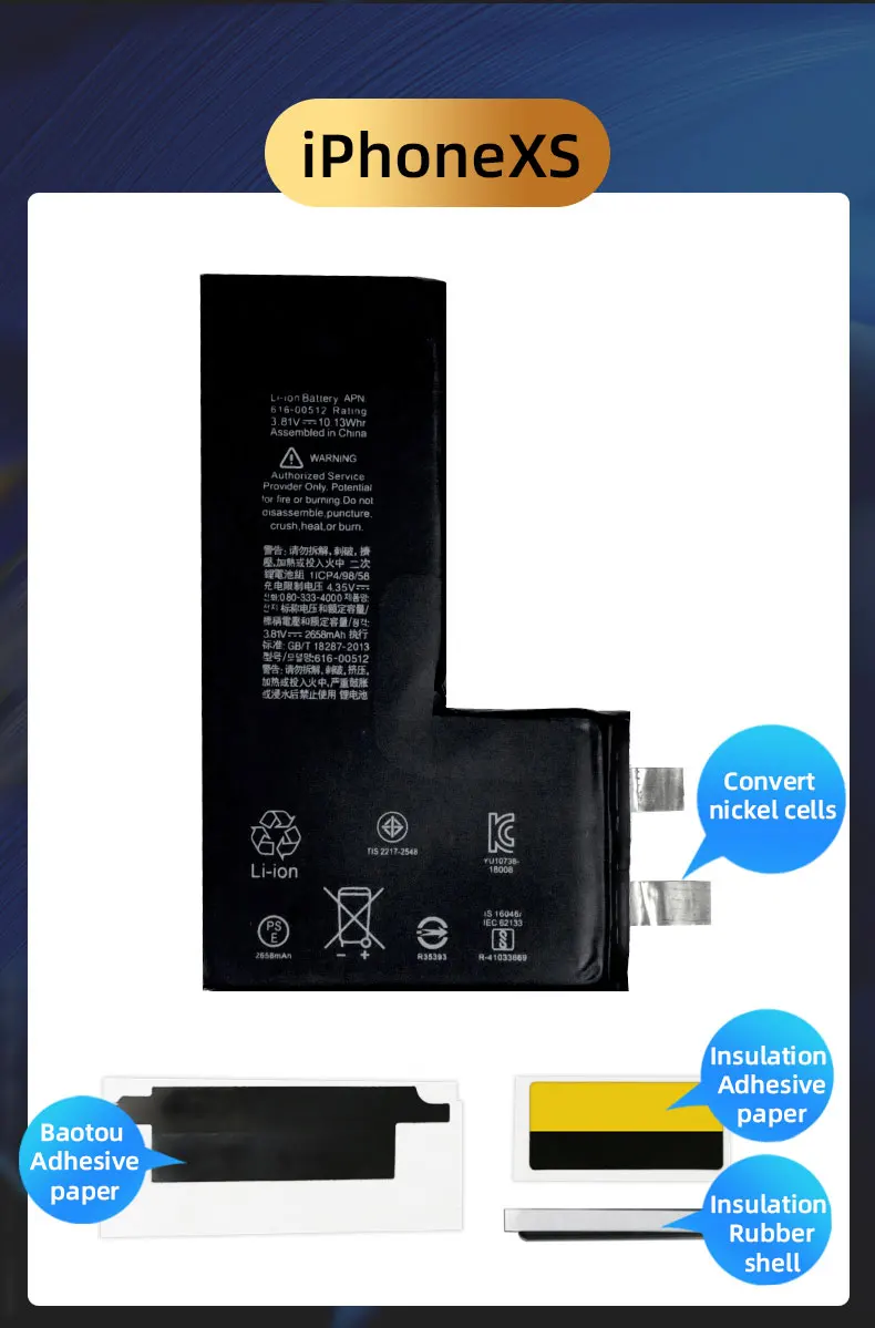 MOQ10PCS/Lot Wholesale FIXBULL Original Capacity Replacement Battery For iPhone XR XS XSMAX 11 Pro ProMax 12mini 12pro 13proMax
