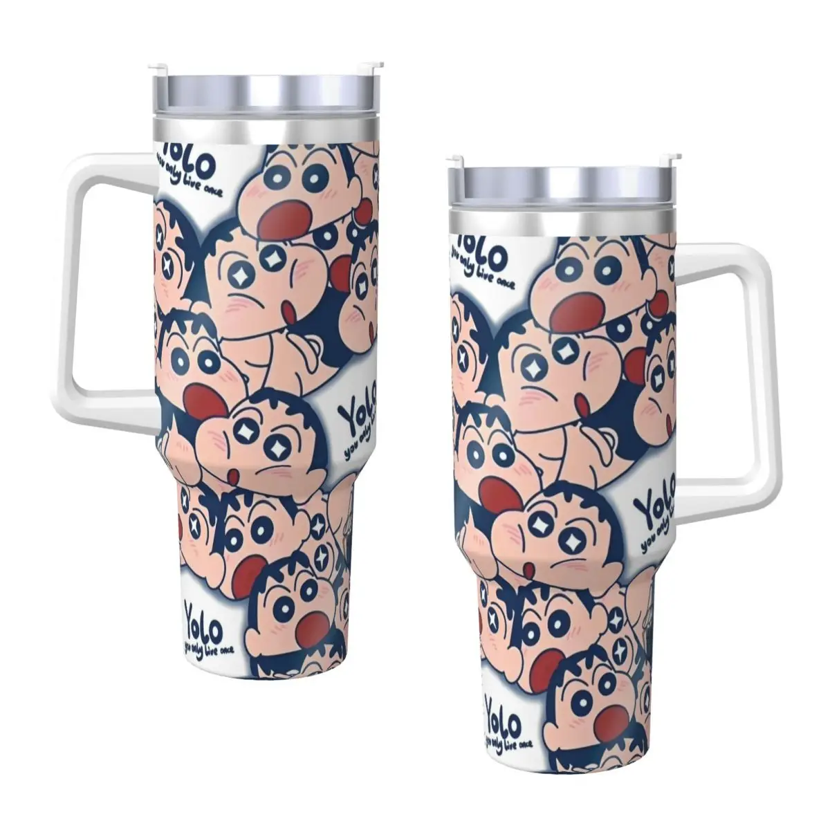 Crayon Shin-chan Stainless Steel Tumbler Cartoon Driving Mugs Cup 40oz Thermal Cups Heat Preservation Cold Drink Water Bottle