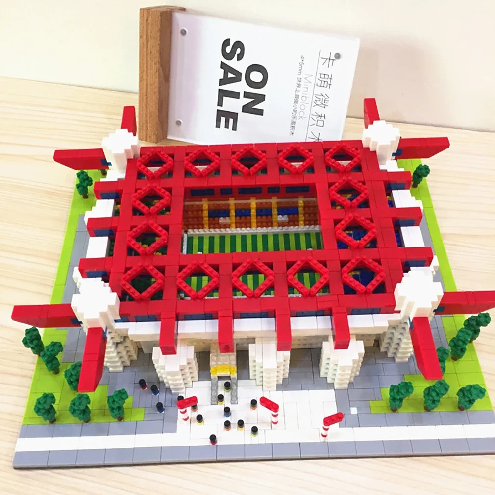 PZX9912-3 San Siro Stadium Building Blocks Italy Milan Famous Architecture Model DIY Educational Bricks Toys Children‘s Day Gift