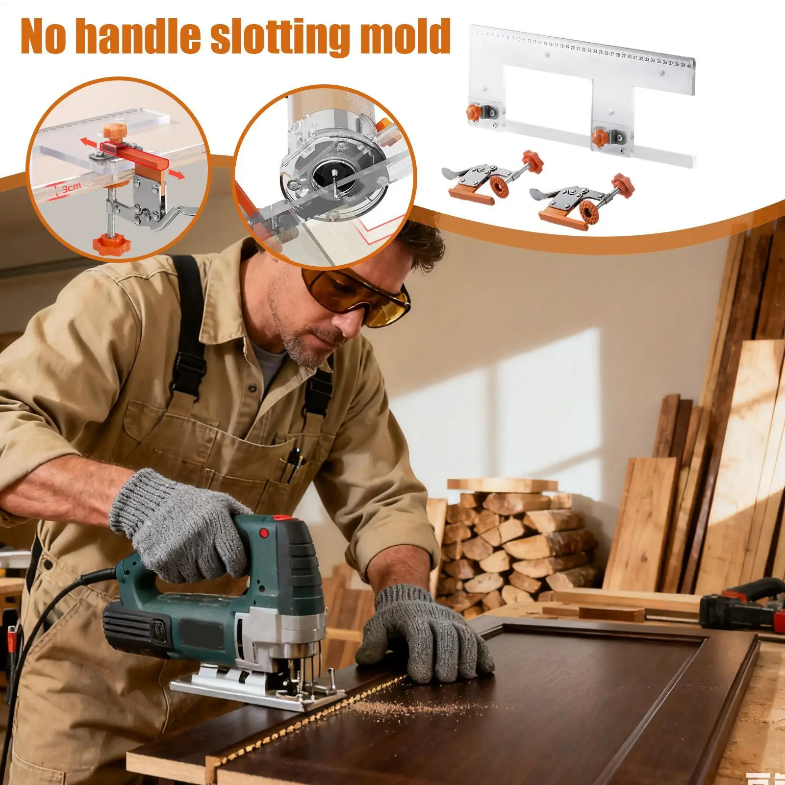 Grooving Tool Precision L-shaped Handle-Free Slotting Mold For Professional Cabinet Makers Furniture Manufacturing Technicians