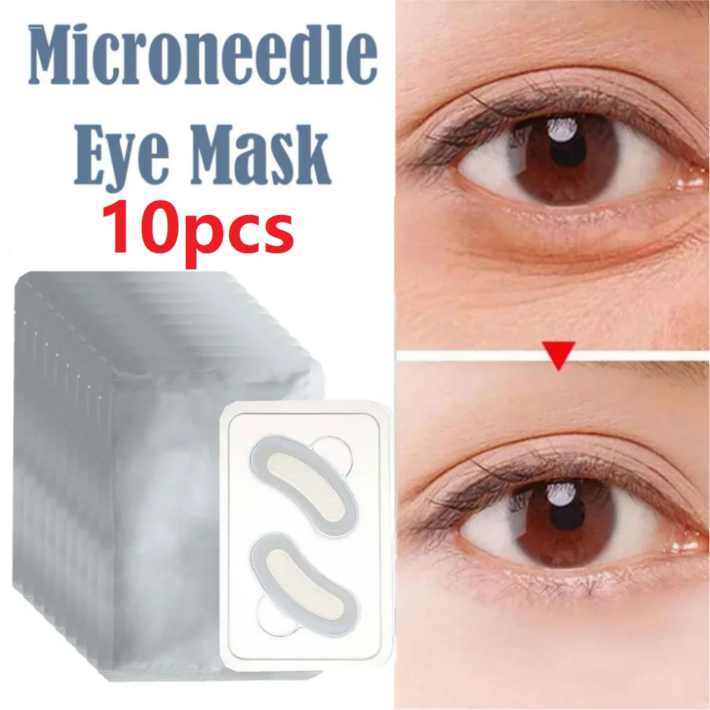 

10PCS Hyaluronic Acid Microneedle Eye Patches Mask for Anti Wrinkle Aging Dark Circle Moisturizing Under Eye Gel Pad Skin Care