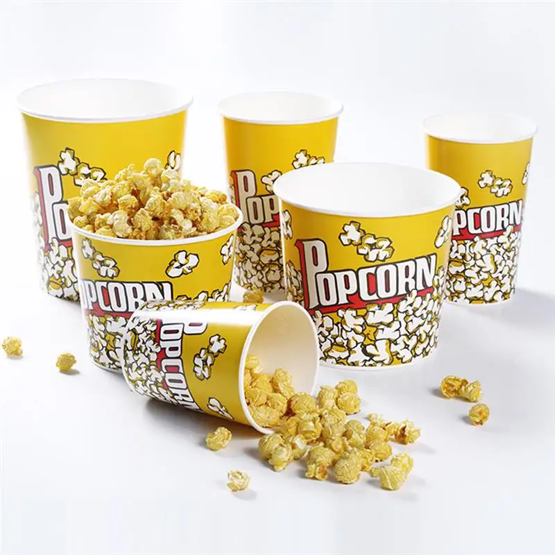 

10pcs Popcorn Box Buckets Candy Movie Plastic Containers Kids Snack Supplies Favor Popcorn Bag Cups Paper Party Guests Gifts Box