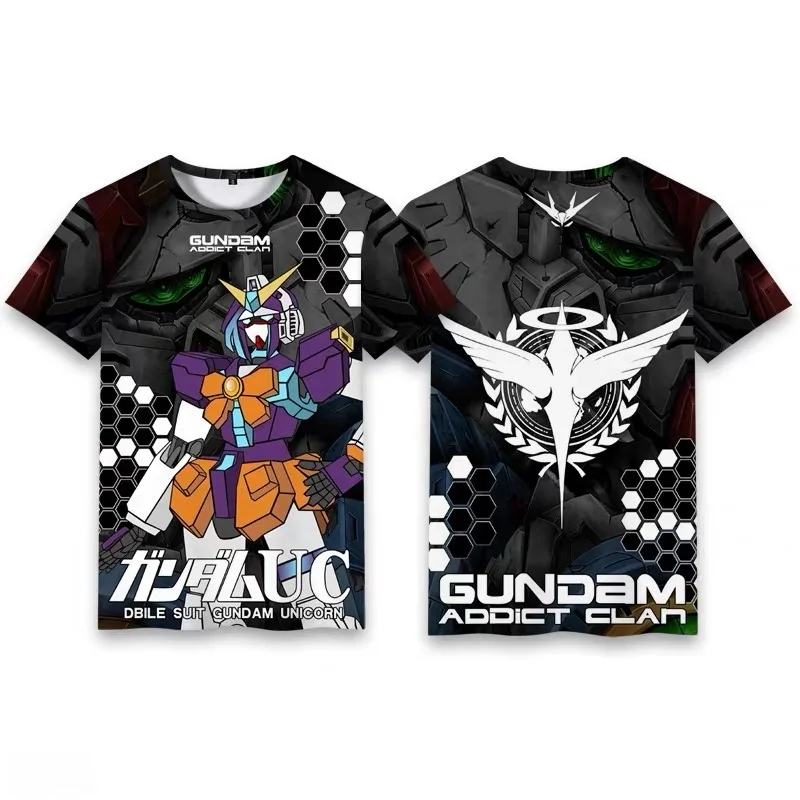 camiseta-estampada-bandai-anime-gundam-unicorn-casual-neutra-manga-curta-respiravel-e-confortavel-para-combinar-com-a-familia