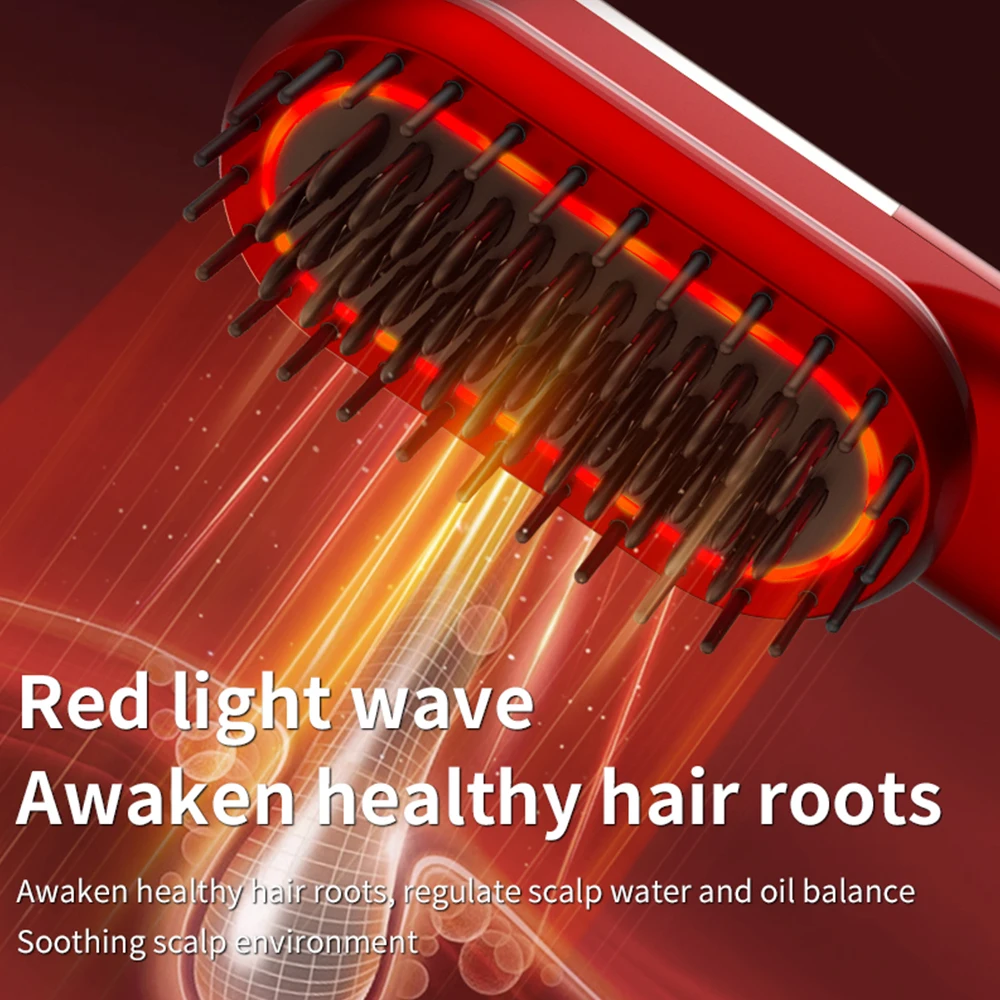 Wireless Hair Straightener Massage Comb Red Light Hair Care Head Massage Comb Multifunctional Electric Fast Heated Hair Straight