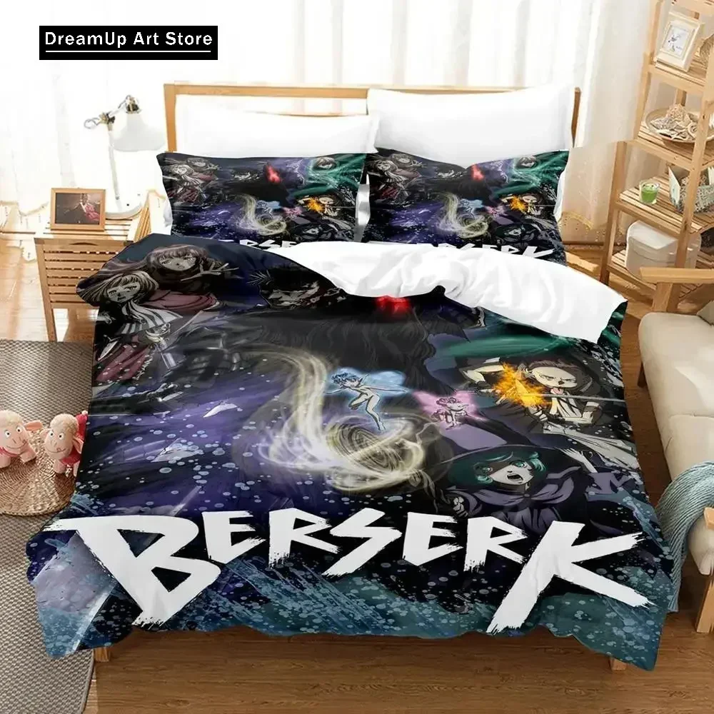 Anime Berserk Bedding Set Boys Girls Twin Queen Size Duvet Cover Pillowcase Bed Kids Adult Fashion Home Textileextile