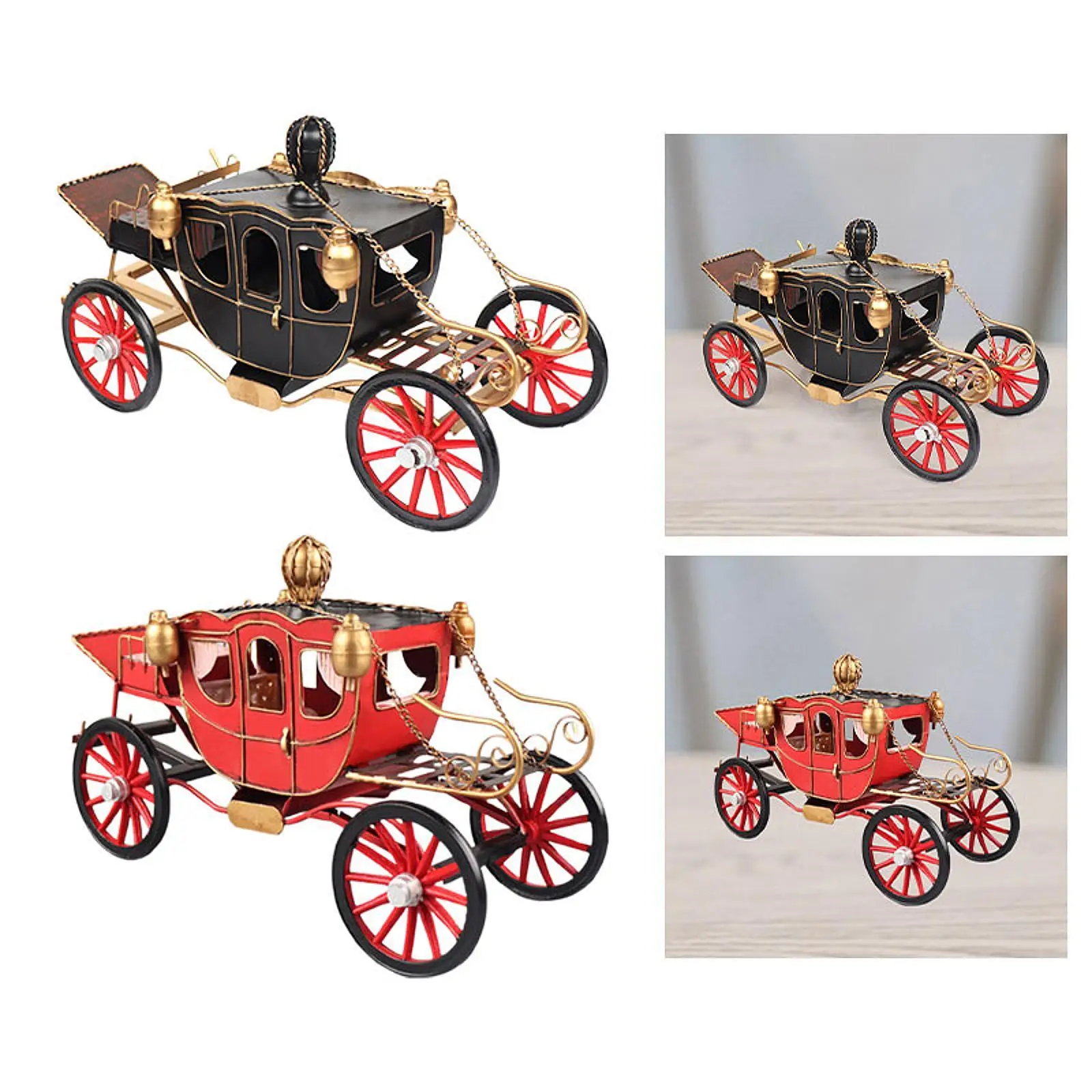 Vintage Carriage Model Collectible Display Souvenirs Gift Craftsmanship Decoration Iron Art Nostalgic Decor Ornament