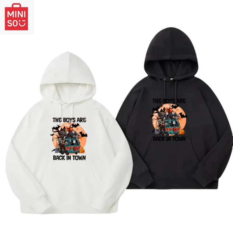 

Halloween Limited Cartoon Print Hooded Sweater High Quality Men's and Women's Autumn and Winter Comfortable Long-sleeved Top