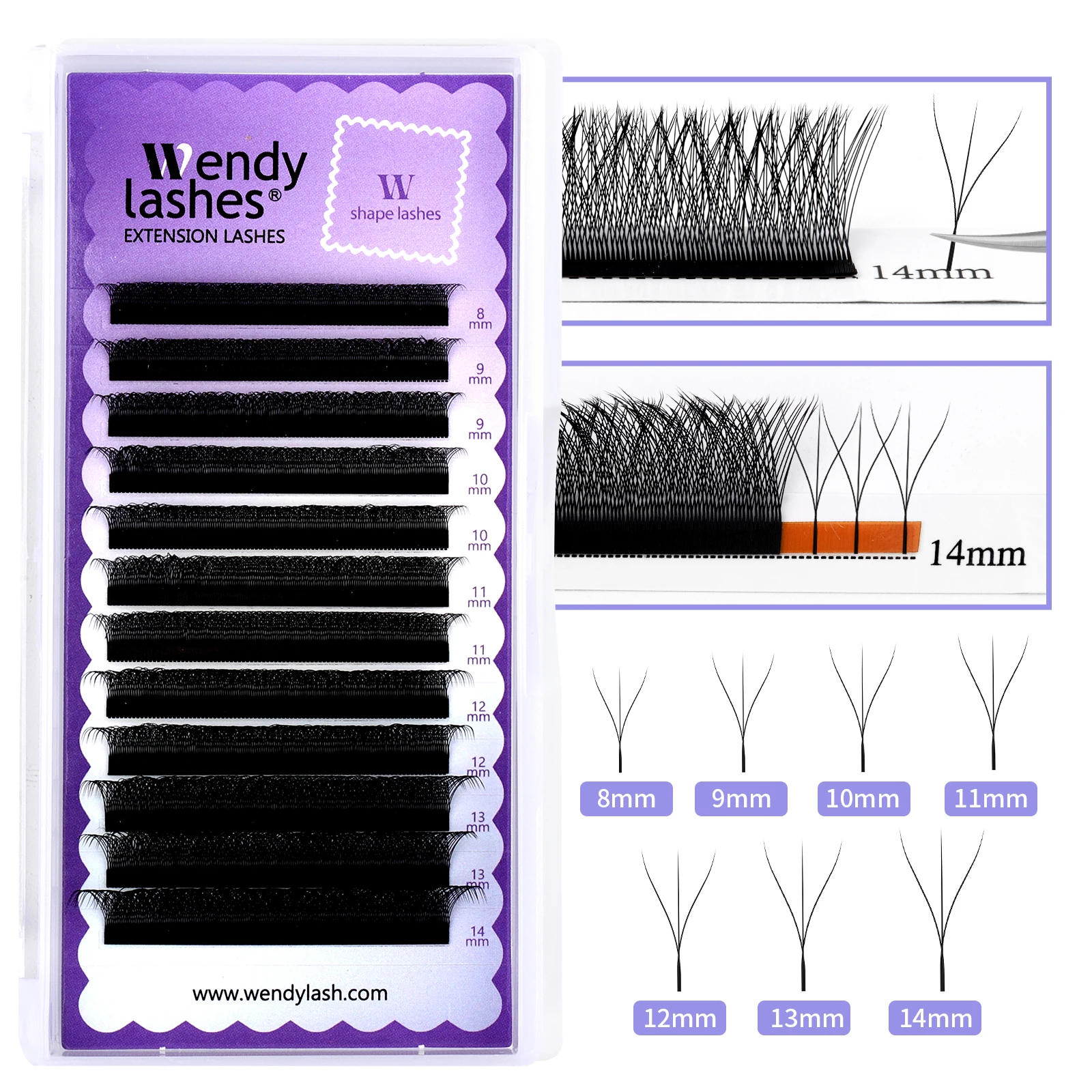 Wendy Lashes 3D W Shape EyeLash Extension Premade Volume Fan High Quality Fake Eyelashes Supplies Natural Look Handmade Lash