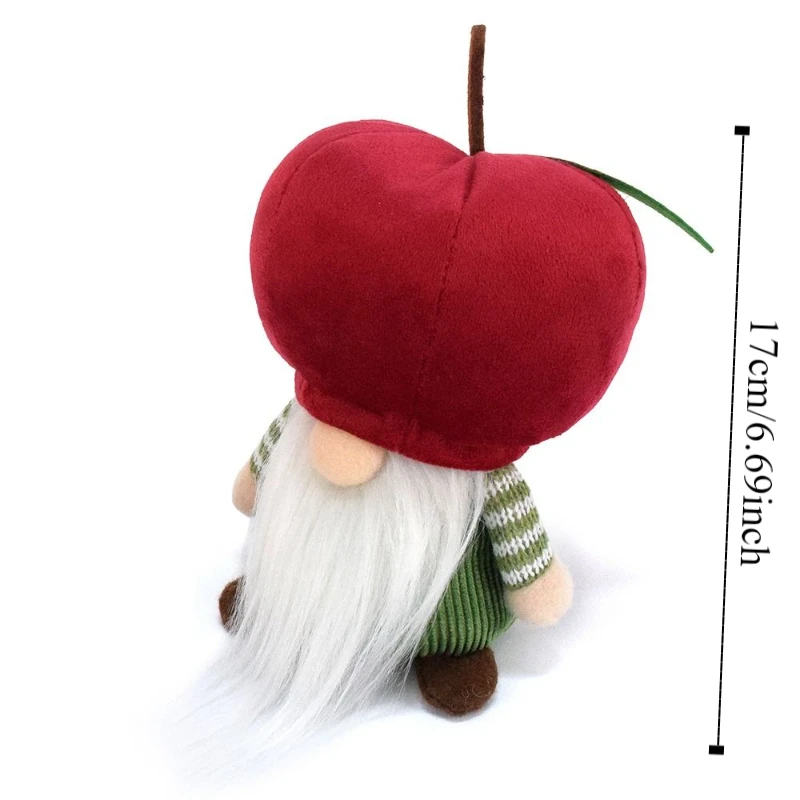 Collezione soffice bambola senza volto rossa in cotone PP Rudolf bambola nana frutta cartone animato gnomi comodi giocattoli di peluche regalo di compleanno per bambini