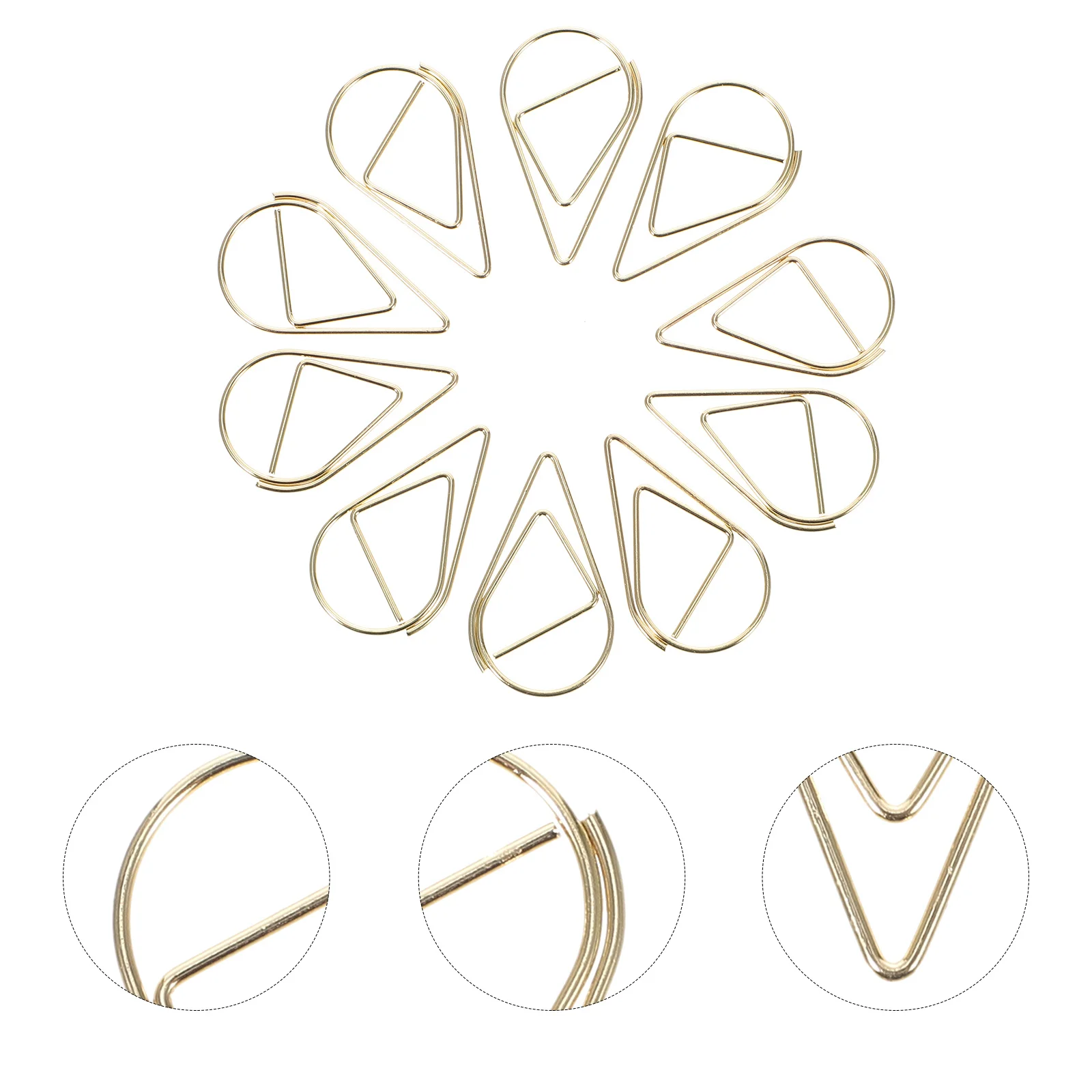 10Pcs Water Clips Metal Shaped Clip for Office Desk Accessories Bills Fixing Note Organizer Small Steel Pin Drip