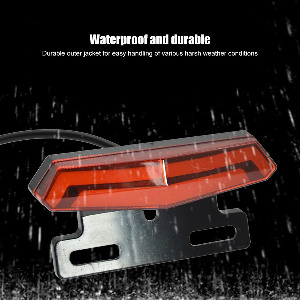 LED Ebike Brake Rear Light High-Brightness Brake Warning Light Energy Saving Easy Installation for 36V 48V Electric Bike