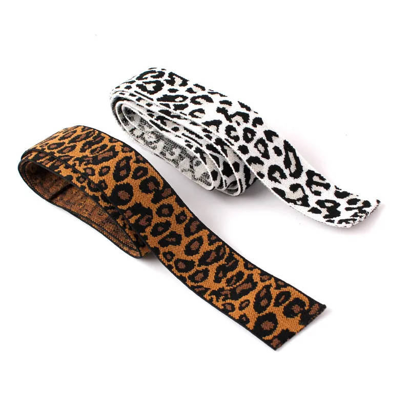 one lot 3 yards Leopard print wide soft rubber band elastic band elastic cord flat band waist pants elastic band clothing access