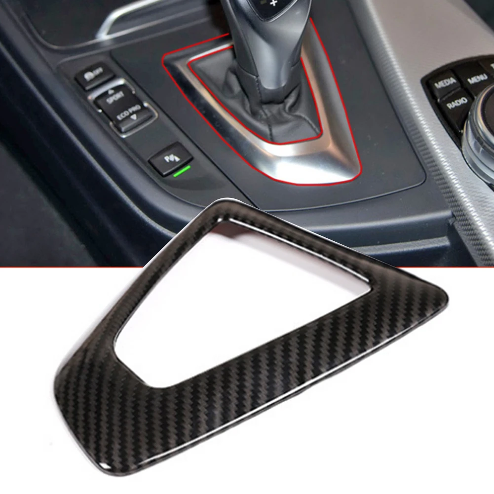 ABS Carbon Fiber Car Center Control Gear Shift Panel Cover Trim For BMW 3Series F30 2013-2018 & 3 Series GT F34 2014-2018 LHD