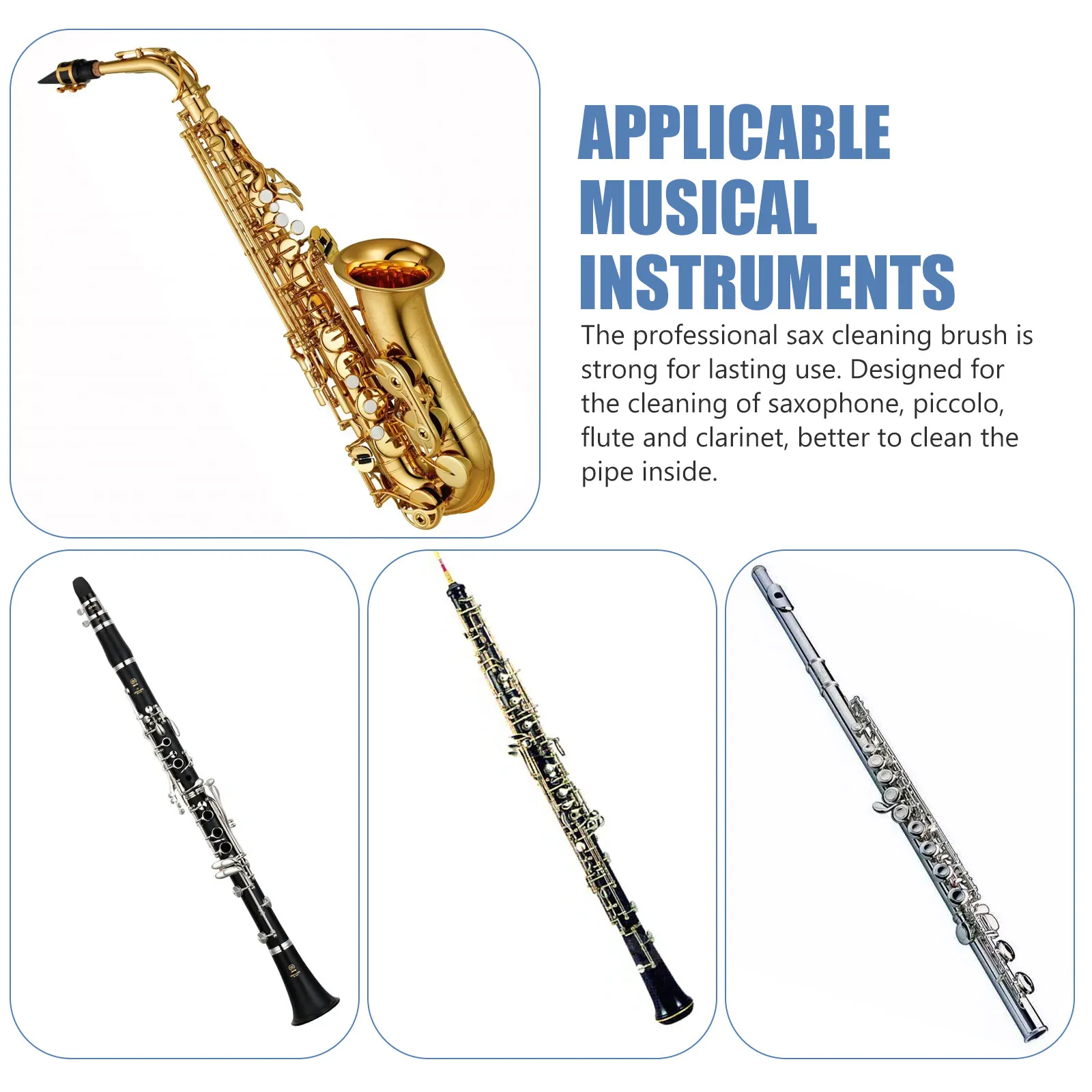 Alto Saxophone Cleaning Brush – Water-Absorbent, Portable Maintenance Tool for Sax Accessories & Music Instruments