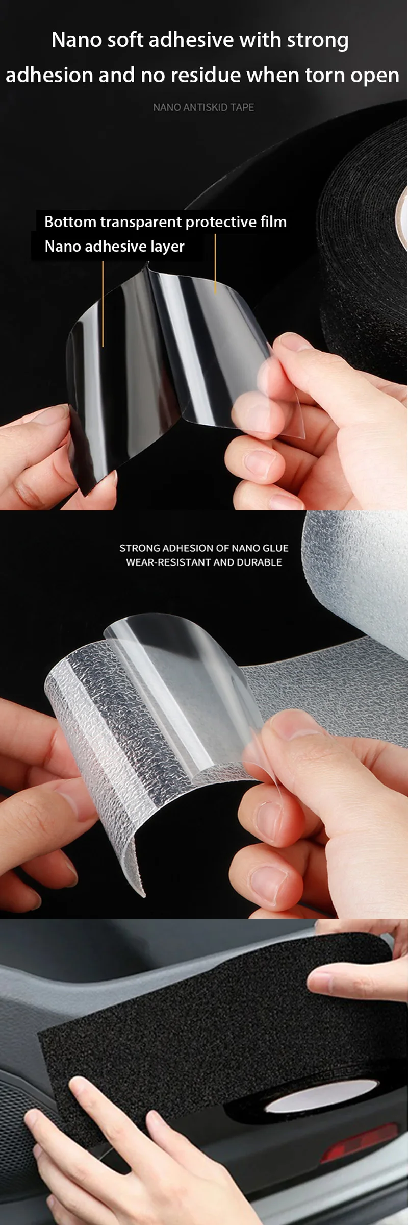 PEVA Rutschfeste Nano Auto Türschwelle Kleber Streifen Auto Aufkleber 5D Klebeband Auto Aufkleber Anti Scratch Film Gadget – Detail 1