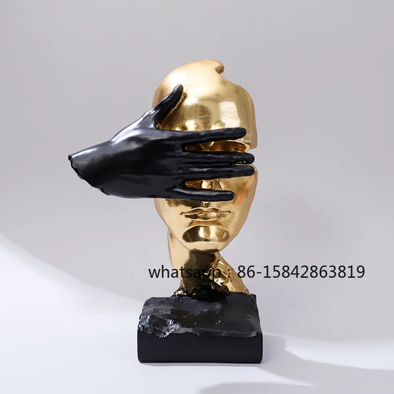 silent-environmental-protection-gold-home-decoration-abstract-resin-handicraft-ornament